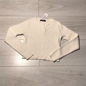 White cropped long sleeve